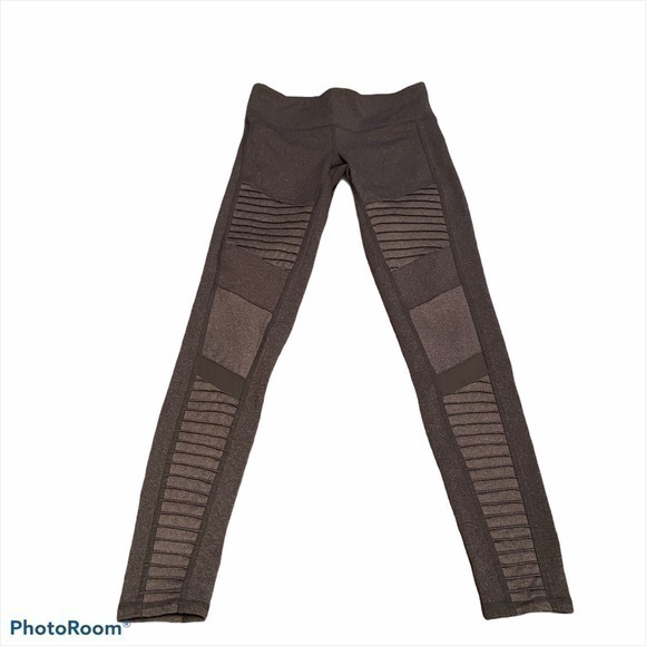 Gray high waisted Alo leggings with mesh - Picture 1 of 8